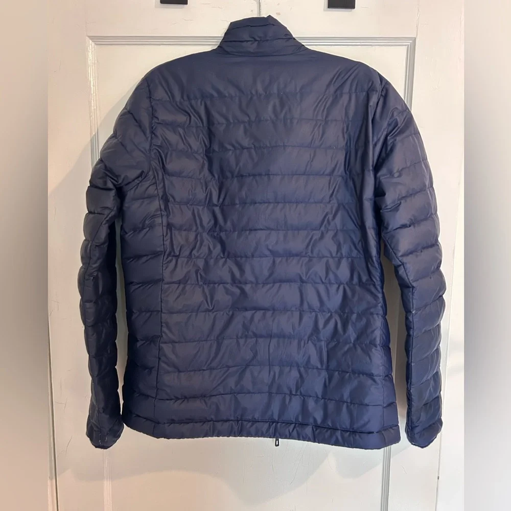 Patagonia men’s medium navy blue down sweater puffer jacket with pockets - Picture 7 of 16